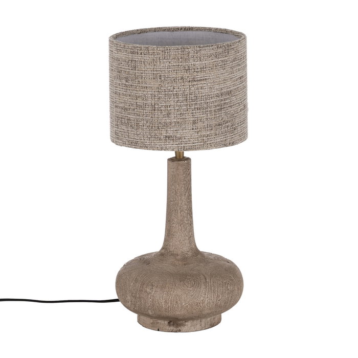 Base Lámpara Mesa Marrón Madera de Mango 20 X 20 X 25 cm