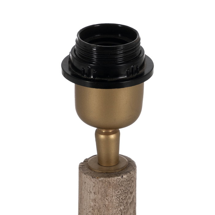 Base Lámpara Mesa Marrón Madera de Mango 20 X 20 X 25 cm