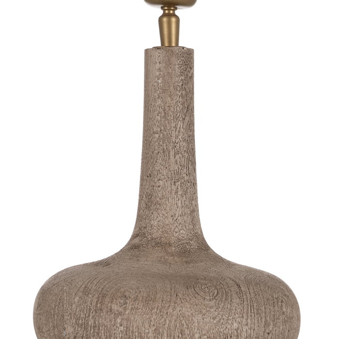 Base Lámpara Mesa Marrón Madera de Mango 20 X 20 X 25 cm