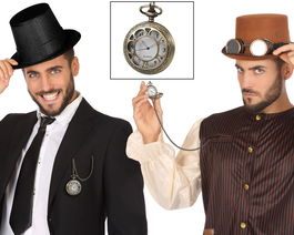 Reloj de Bolsillo Dorado Elegante Steampunk Estilo Victoriano Accesorio para Adulto