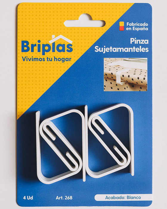 BRIPLAS Pack de 4 Pinzas Sujeta Manteles Blanco BRIPLAS Pack de 4 Pinzas Sujeta Manteles Blanco