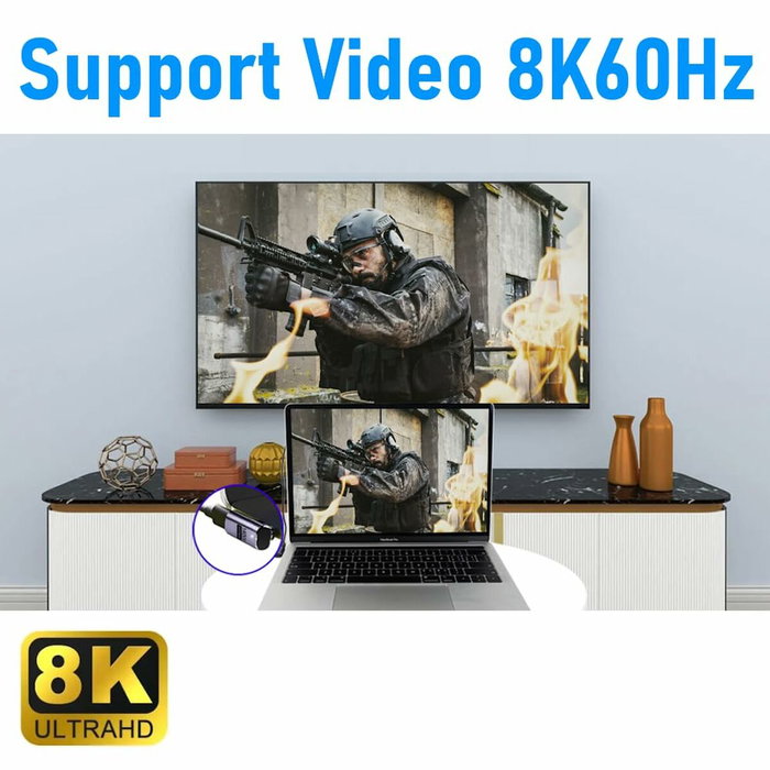 Ewent Adaptador Magnético USB-C EC1049 Púrpura 90° USB4 100W 8K