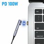 Ewent Adaptador Magnético USB-C EC1049 Púrpura 90° USB4 100W 8K