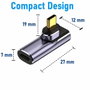 Ewent Adaptador Magnético USB-C EC1049 Púrpura 90° USB4 100W 8K