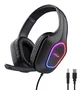 Trust GXT 416 ZIROX Auriculares Gaming Alámbricos Diadema RGB Negro, Micrófono Plegable Boom, Control de Volumen, Conexión USB A y 3.5 mm