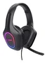 Trust GXT 416 ZIROX Auriculares Gaming Alámbricos Diadema RGB Negro, Micrófono Plegable Boom, Control de Volumen, Conexión USB A y 3.5 mm