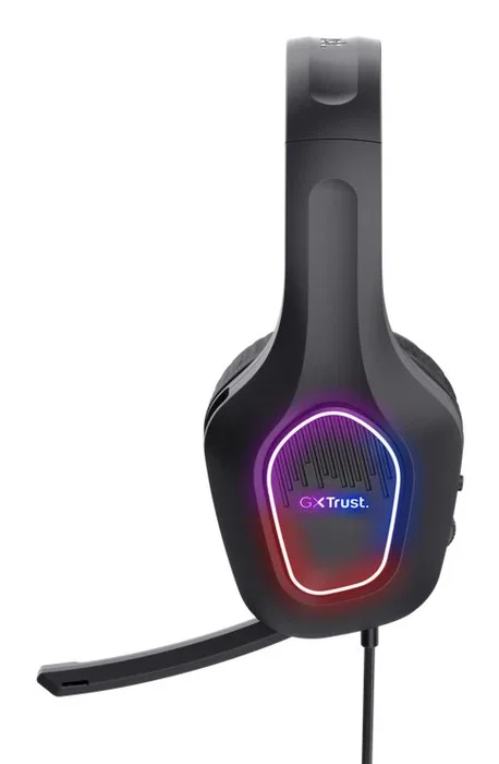 Trust GXT 416 ZIROX Auriculares Gaming Alámbricos Diadema RGB Negro, Micrófono Plegable Boom, Control de Volumen, Conexión USB A y 3.5 mm