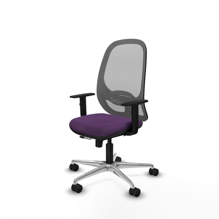 PIQUERAS Y CRESPO Silla de oficina Cilanco con mecanismo Sincro/Traslack, Morado y Gris