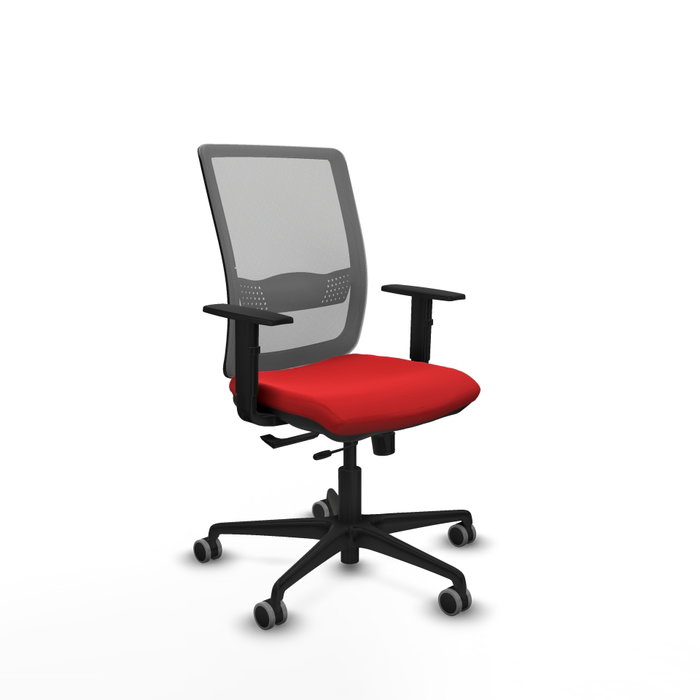 PIQUERAS Y CRESPO Silla de oficina Haches con mecanismo Sincro/Traslack, Rojo y Gris PIQUERAS Y CRESPO Silla de oficina Haches con mecanismo Sincro/Traslack, Rojo y Gris