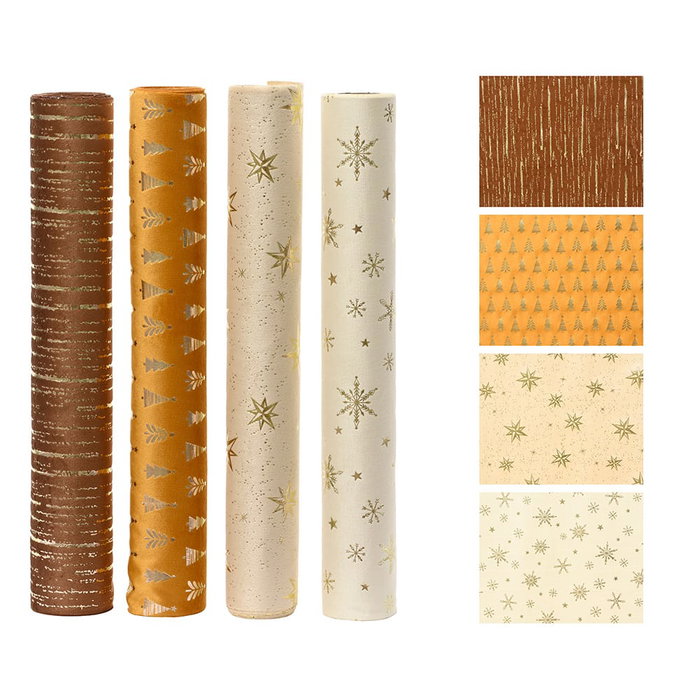 Decoris Camino de mesa navideño terciopelo, 4 modelos con motivos navideños, 35 cm x 2 m Decoris Camino de mesa navideño terciopelo, 4 modelos con motivos navideños, 35 cm x 2 m