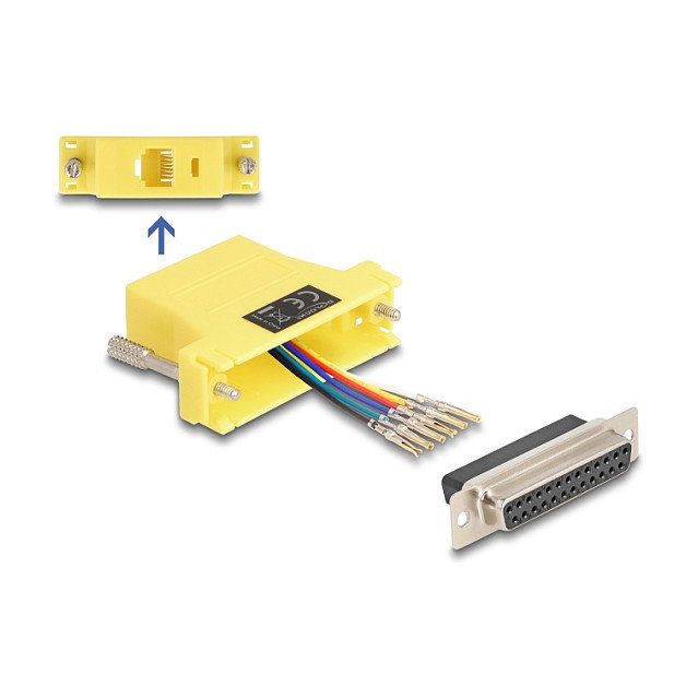 DeLOCK 67101 Kit de montaje D-Sub 25 hembra a RJ12 hembra, Amarillo DeLOCK 67101 Kit de montaje D-Sub 25 hembra a RJ12 hembra, Amarillo