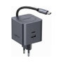 UGREEN Cargador de Pared 45W GaN con Cable USB-C Retráctil, USB-C y USB-A, Negro