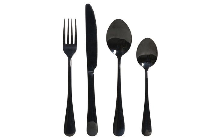 DKD Home Decor Juego de Cubertería Modern Mision de 16 Piezas Negro