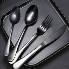 DKD Home Decor Juego de Cubertería Modern Mision de 16 Piezas Negro