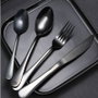 DKD Home Decor Juego de Cubertería Modern Mision de 16 Piezas Negro