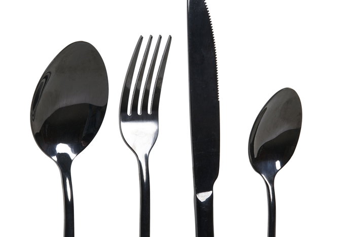 DKD Home Decor Juego de Cubertería Modern Mision de 16 Piezas Negro