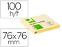 Q-connect Bloc de notas adhesivas quita y pon 76x76 mm con 100 hojas color amarillo