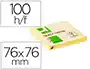 Q-connect Bloc de notas adhesivas quita y pon 76x76 mm con 100 hojas color amarillo
