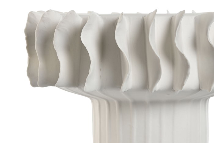 DKD Home Decor Centro de Mesa de Cerámica Ondas Blanco