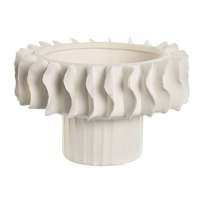 DKD Home Decor Centro de Mesa de Cerámica Ondas Blanco