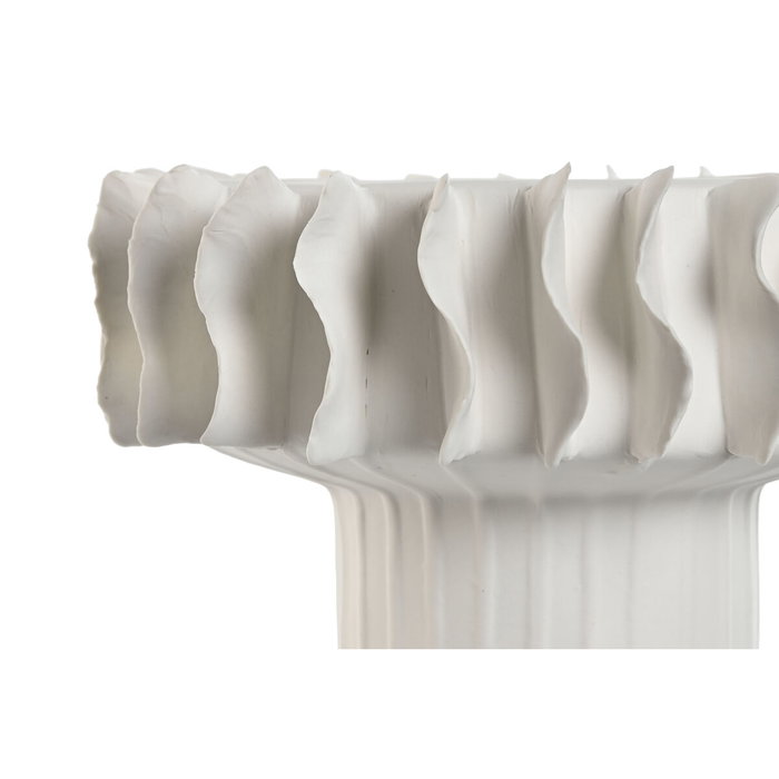 DKD Home Decor Centro de Mesa de Cerámica Ondas Blanco