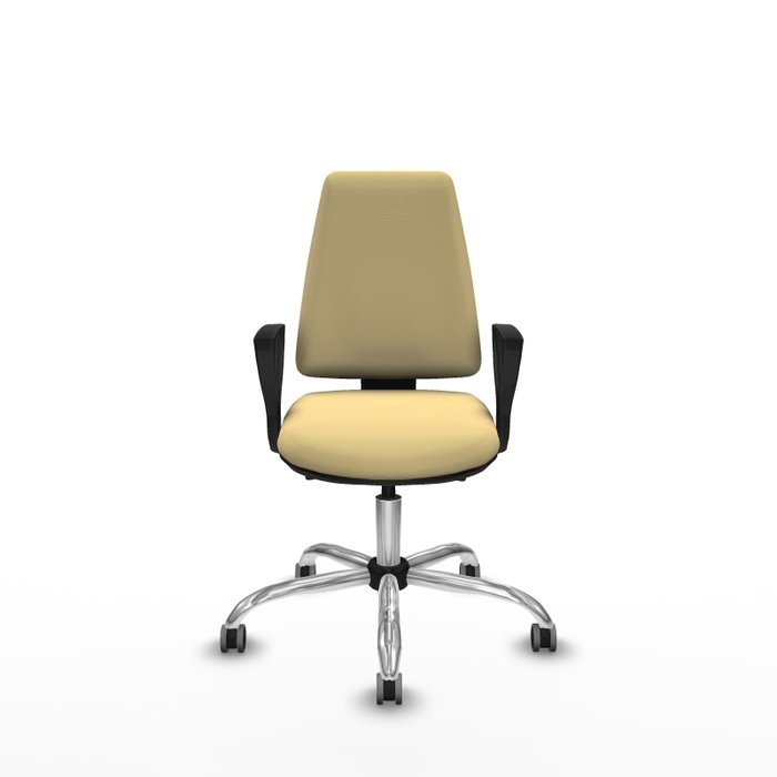 PIQUERAS Y CRESPO Silla de oficina Elche color Crema con mecanismo Asincro