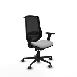 PIQUERAS Y CRESPO Silla de oficina Mardos con mecanismo Sincro/Traslack, Gris claro y Negro