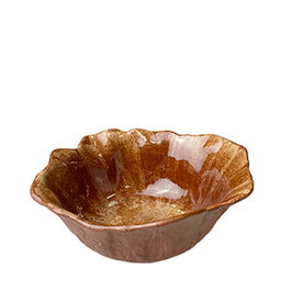 Summa Bol Gres Estilo Corteza, Diámetro 19 cm, Altura 8.5 cm, Color Marrón