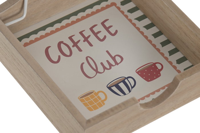 DKD Home Decor Servilletero Coffee Club Multicolor MDF y Metal DKD Home Decor Servilletero Coffee Club Multicolor MDF y Metal