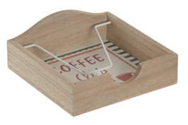 DKD Home Decor Servilletero Coffee Club Multicolor MDF y Metal