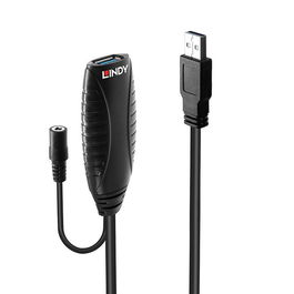 Lindy Cable Extensor Activo USB 3.0 de 10m para PC, Laptops y Tablets