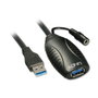 Lindy Cable de Extensión Activo USB 3.0 de 10 m, USB A Macho a USB A Hembra, Negro