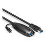 Lindy Cable de Extensión Activo USB 3.0 de 10 m, USB A Macho a USB A Hembra, Negro