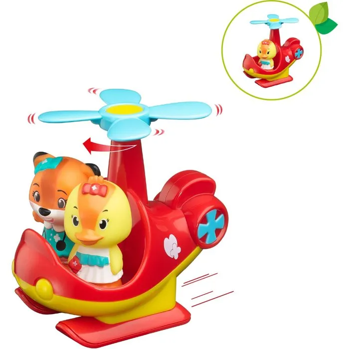 Sophie La Girafe Helicóptero de Rescate Clorofil con Hélices en Forma de Flor y 2 Asientos - Figura Infantil - SOP3056567002299