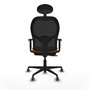 PIQUERAS Y CRESPO Silla de oficina Jorquera con mecanismo Sincro/Traslack, Naranja y Negro