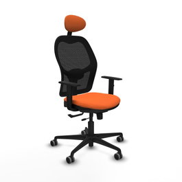PIQUERAS Y CRESPO Silla de oficina Jorquera con mecanismo Sincro/Traslack, Naranja y Negro