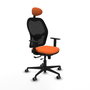 PIQUERAS Y CRESPO Silla de oficina Jorquera con mecanismo Sincro/Traslack, Naranja y Negro
