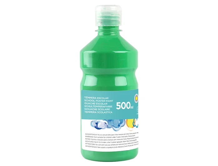 Liderpapel Tempera Liquida Escolar Superlavable 500 ml Verde