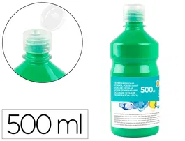 Liderpapel Tempera Liquida Escolar Superlavable 500 ml Verde