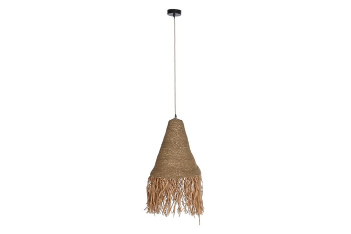 DKD Home Decor Lámpara de Techo Balines Natural Yute Hierro 44 x 67 x 44 cm