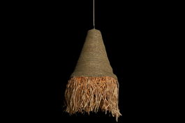 DKD Home Decor Lámpara de Techo Balines Natural Yute Hierro 44 x 67 x 44 cm