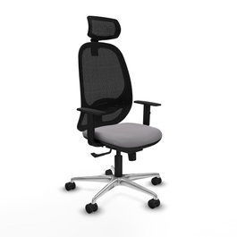 PIQUERAS Y CRESPO Silla de oficina Cilanco con mecanismo Sincro, Gris y Negro