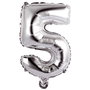 Party Time Globo Cifra 5 Plata 35 cm