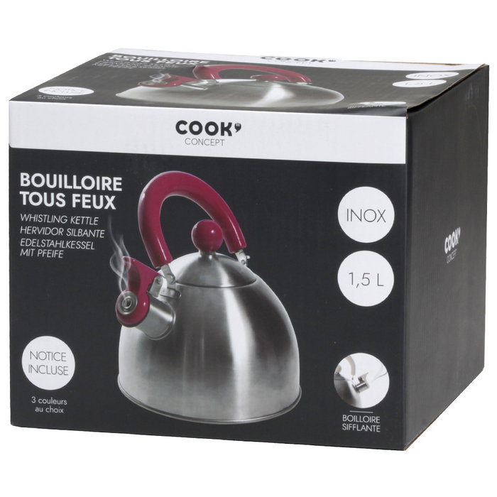 Cook Concept Tetera Hervidor 1.5 L Acero Inoxidable Apta Inducción