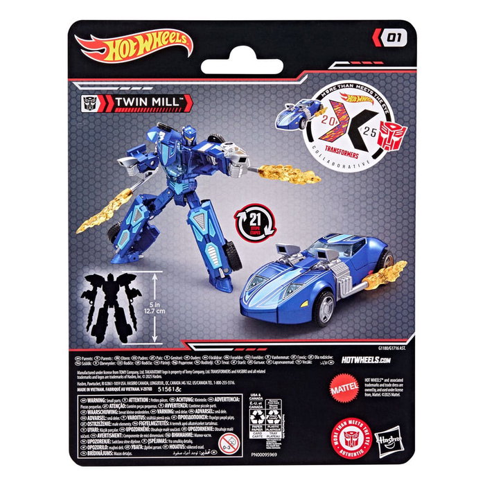 Hasbro Hot Wheels x Transformers Twin Mill Azul 12,5 cm