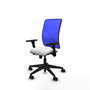 PIQUERAS Y CRESPO Silla de oficina Motilla con mecanismo Sincro/Traslack, Azul y Blanco