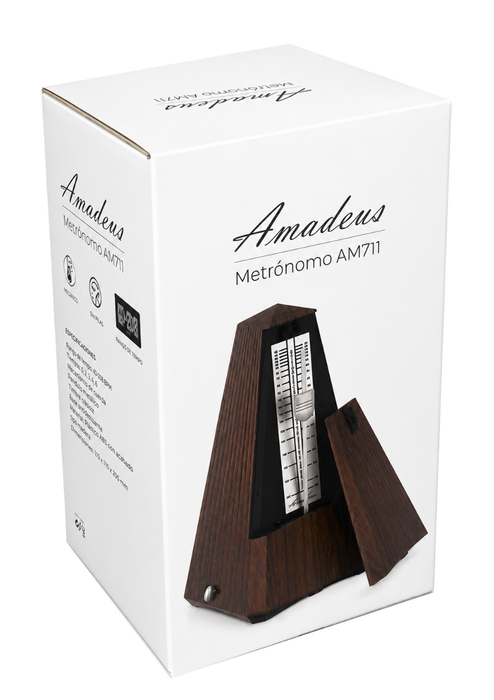 Metrónomo de Pirámide Amadeus con Campana, Higrómetro y Termómetro