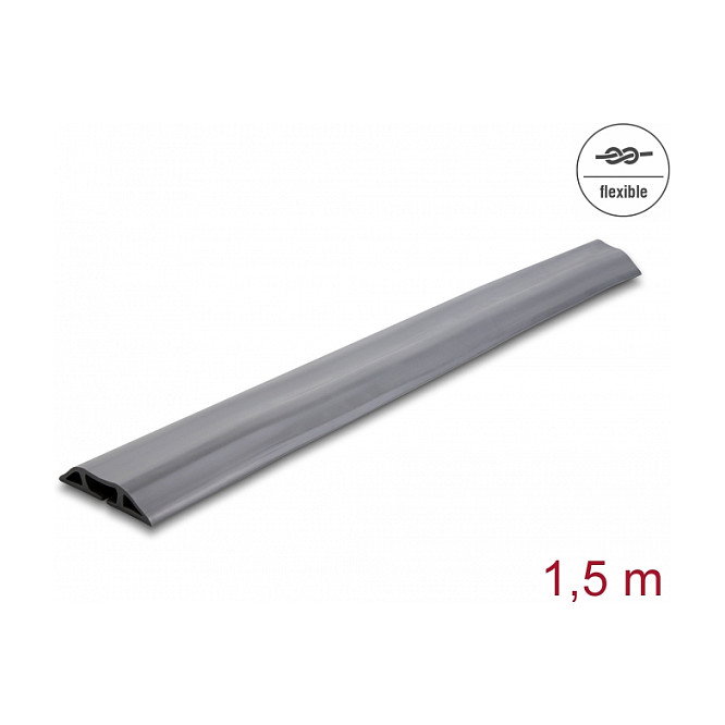DeLOCK Canaleta de cableado de PVC flexible 70 x 13 mm, 1,5 m, Gris