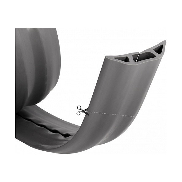 DeLOCK Canaleta de cableado de PVC flexible 70 x 13 mm, 1,5 m, Gris