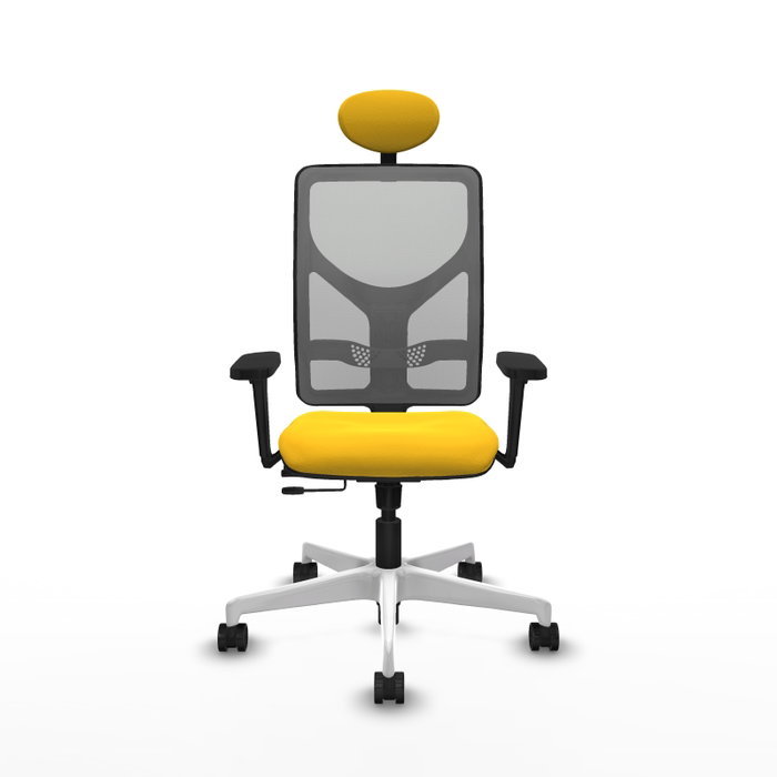 PIQUERAS Y CRESPO Silla de oficina Motilla con mecanismo Sincro/Traslack, Amarillo y Gris